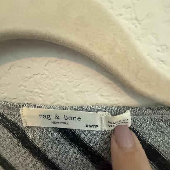 Rag & Bone Striped Hudson V-Neck Long Sleeve Top/Sweater Size XS MSRP $155 - Picture 3 of 6